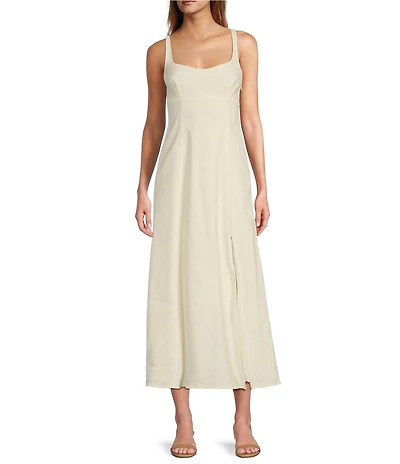 Antonio Melani Opel Linen Sweetheart Neck Sleeveless A-Line Dress