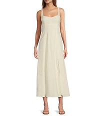 Antonio Melani Opel Linen Sweetheart Neck Sleeveless A-Line Dress