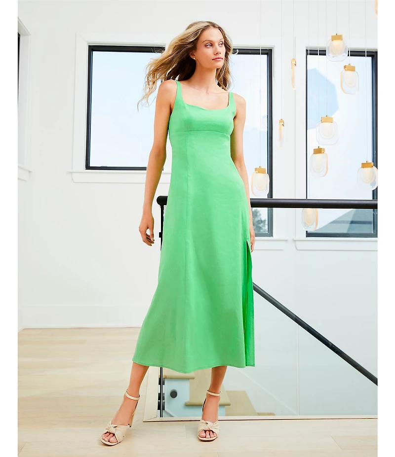 Antonio Melani Opel Linen Sweetheart Neck Sleeveless A-Line Dress
