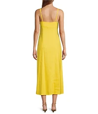Antonio Melani Opel Linen Sweetheart Neck Sleeveless A-Line Dress
