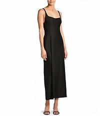 Antonio Melani Opel Linen Sweetheart Neck Sleeveless A-Line Dress