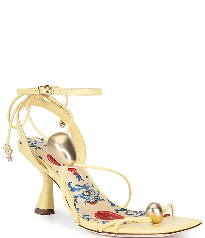 Antonio Melani Oriana Leather Ornamented Strappy Dress Sandals