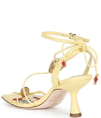 Antonio Melani Oriana Leather Ornamented Strappy Dress Sandals