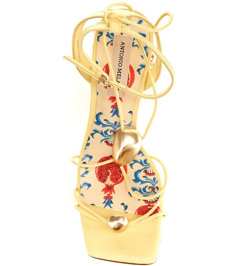 Antonio Melani Oriana Leather Ornamented Strappy Dress Sandals