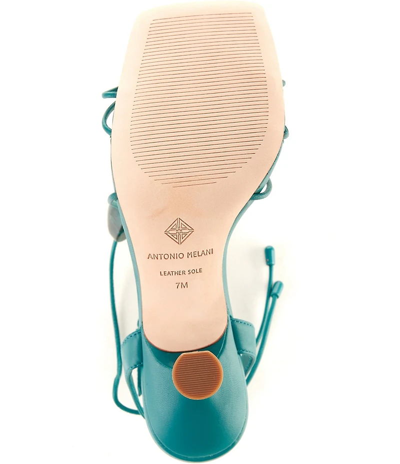 Antonio Melani Oriana Leather Marbled Ornamented Strappy Dress Sandals