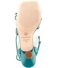 Antonio Melani Oriana Leather Marbled Ornamented Strappy Dress Sandals