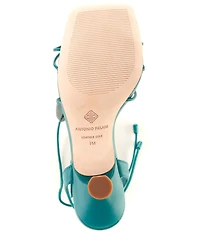 Antonio Melani Oriana Leather Marbled Ornamented Strappy Dress Sandals