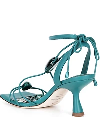 Antonio Melani Oriana Leather Marbled Ornamented Strappy Dress Sandals