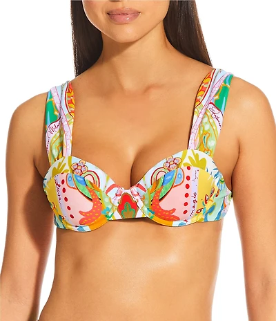 Antonio Melani Paisley Underwire Bralette Swim Top