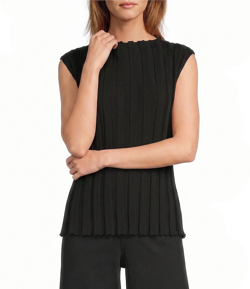 Antonio Melani Palmer Knit Boat Neckline Sleeveless Blouse