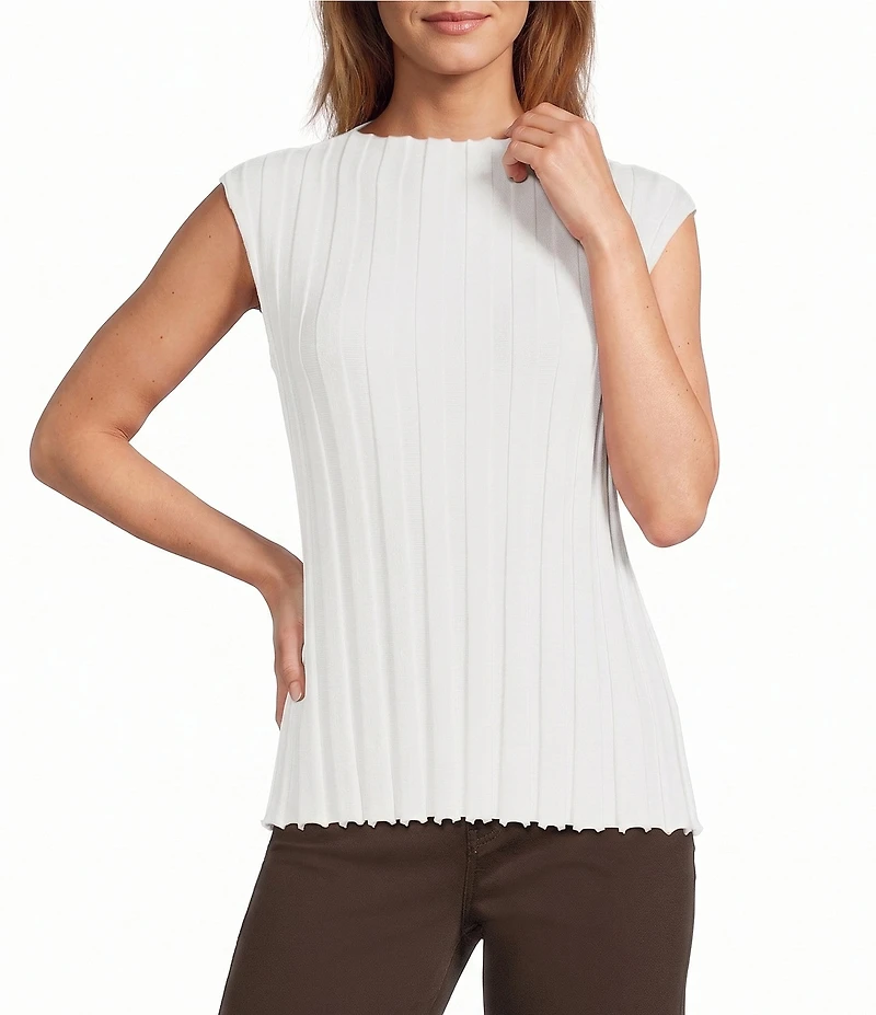 Antonio Melani Palmer Knit Boat Neckline Sleeveless Blouse