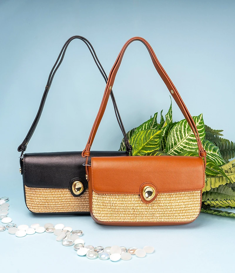 Antonio Melani Paolo Straw Shoulder Bag