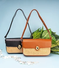 Antonio Melani Paolo Straw Shoulder Bag