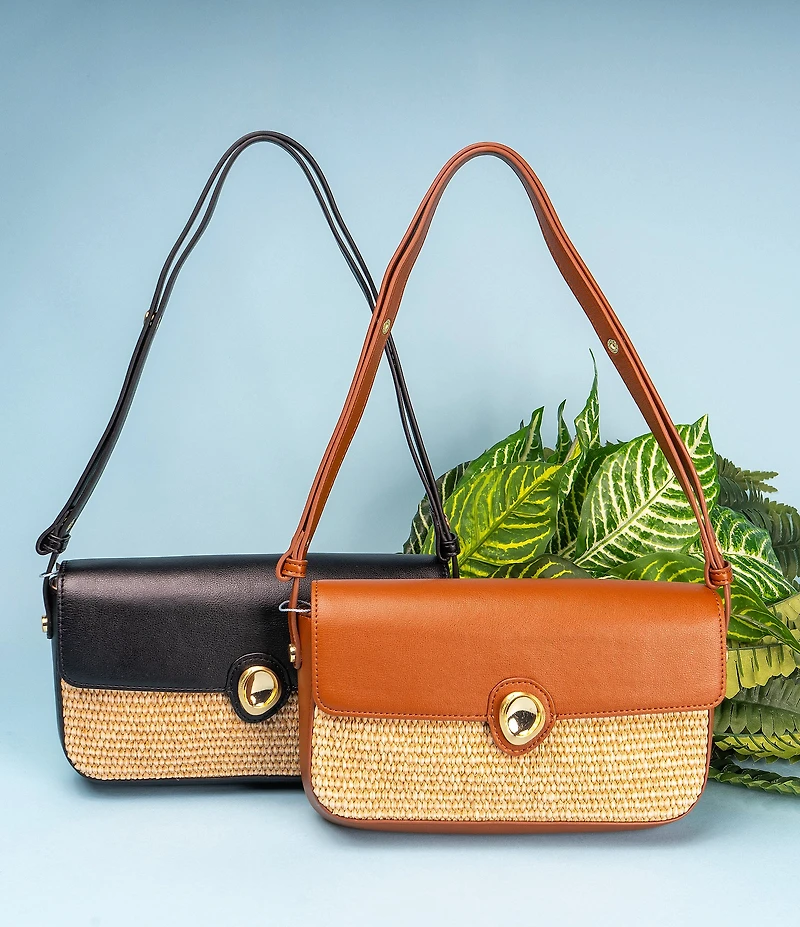 Antonio Melani Paolo Straw Shoulder Bag