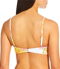 Antonio Melani Patchwork Floral Longline Bralette Swim Top