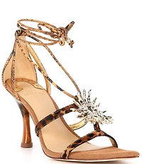 Antonio Melani Patrice Animal Haircalf Leather Sun Ornament Dress Sandals