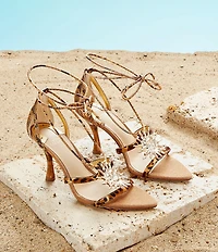 Antonio Melani Patrice Animal Haircalf Leather Sun Ornament Dress Sandals