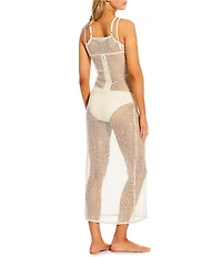 Antonio Melani Pearl Beaded Sheer Crochet Maxi Dress Cover-Up