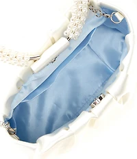 Antonio Melani Pleated Pearl Clutch