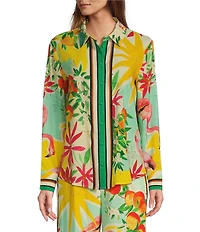 Antonio Melani Polina Fruit Print Coordinating Linen Button Down Blouse