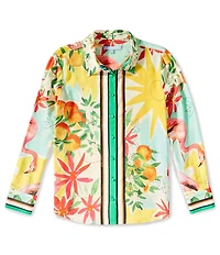 Antonio Melani Polina Fruit Print Coordinating Linen Button Down Blouse
