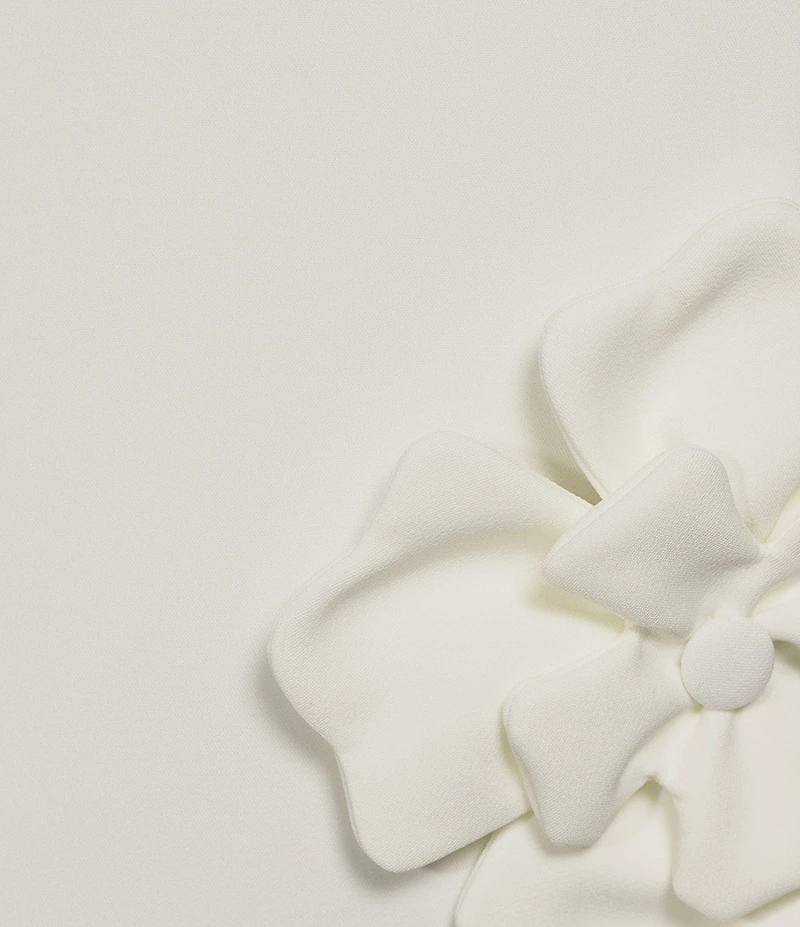 Antonio Melani Polly Floral Applique Jewel Neckline Short Sleeve Dress