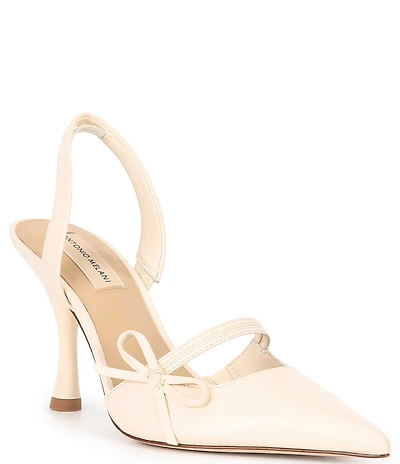 Antonio Melani Pomona Leather Bow Slingback Pumps