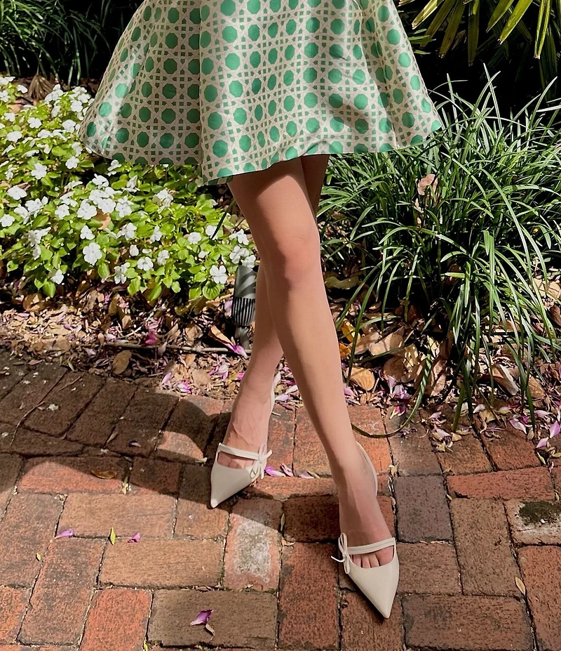 Antonio Melani Pomona Leather Bow Slingback Pumps