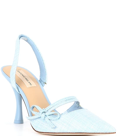 Antonio Melani Pomona Raffia Bow Slingback Pumps