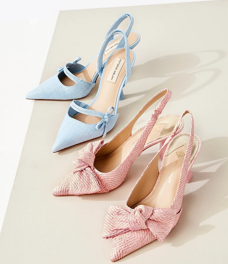 Antonio Melani Pomona Raffia Bow Slingback Pumps