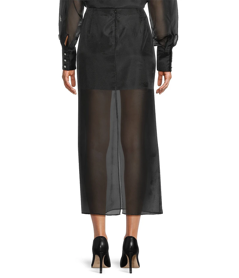 Antonio Melani Priscilla Coordinating Sheer Jeweled Organza Midi Skirt
