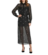 Antonio Melani Priscilla Coordinating Sheer Jeweled Organza Midi Skirt