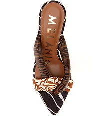 Antonio Melani Prisella Abstract Print Twisted Knot Detail Dress Slide Sandals