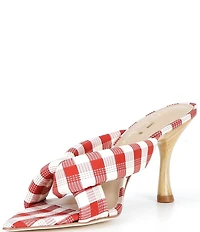 Antonio Melani Prisella Gingham Twisted Knot Detail Dress Slide Sandals