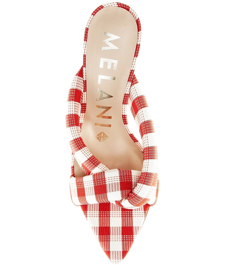 Antonio Melani Prisella Gingham Twisted Knot Detail Dress Slide Sandals