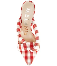 Antonio Melani Prisella Gingham Twisted Knot Detail Dress Slide Sandals