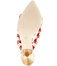 Antonio Melani Prisella Gingham Twisted Knot Detail Dress Slide Sandals