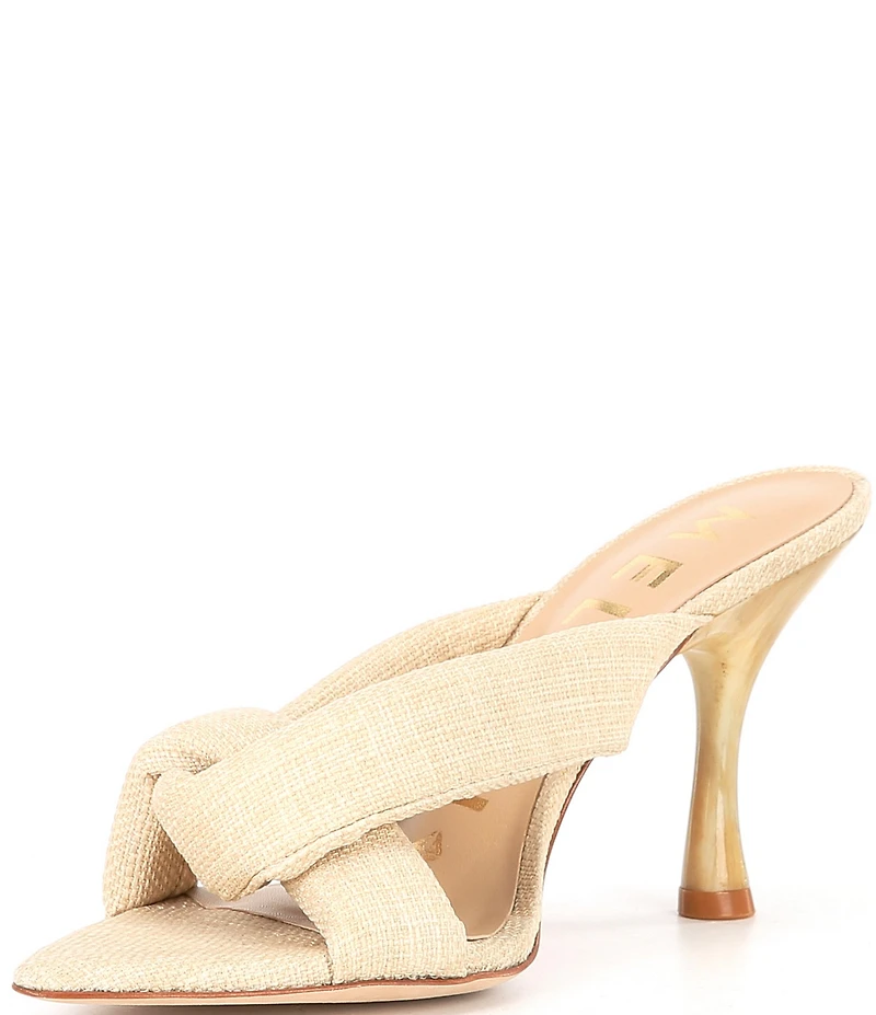 Antonio Melani Prisella Linen Twisted Knot Detail Dress Slide Sandals