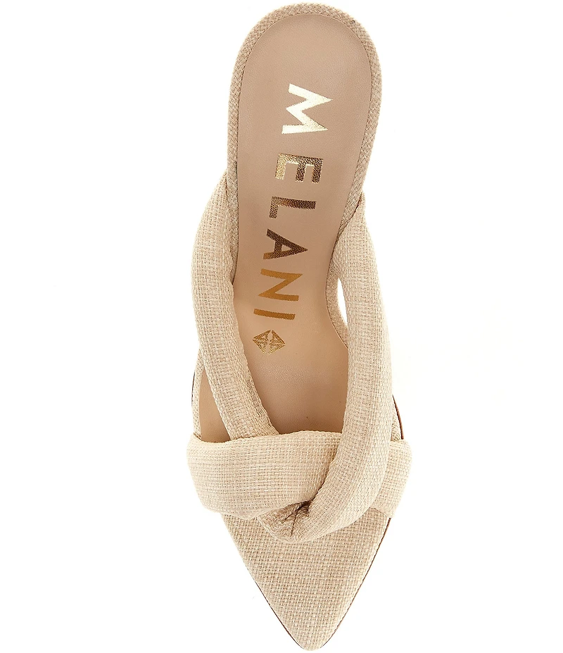 Antonio Melani Prisella Linen Twisted Knot Detail Dress Slide Sandals