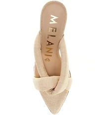 Antonio Melani Prisella Linen Twisted Knot Detail Dress Slide Sandals