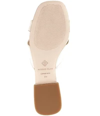 Antonio Melani Ramie Lizard Print Leather Ornamented Flat Sandals