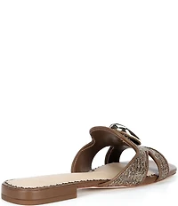 Antonio Melani Ramie Raffia Ornamented Flat Sandals