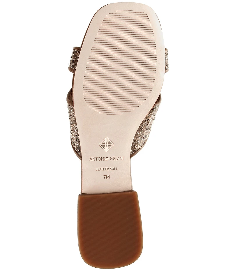 Antonio Melani Ramie Raffia Ornamented Flat Sandals