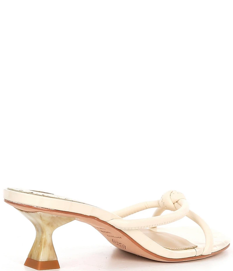 Antonio Melani Remy Leather Croco Embossed Knotted Dress Slide Sandals