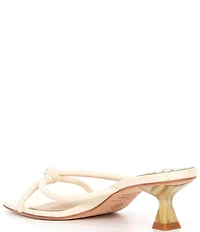 Antonio Melani Remy Leather Croco Embossed Knotted Dress Slide Sandals