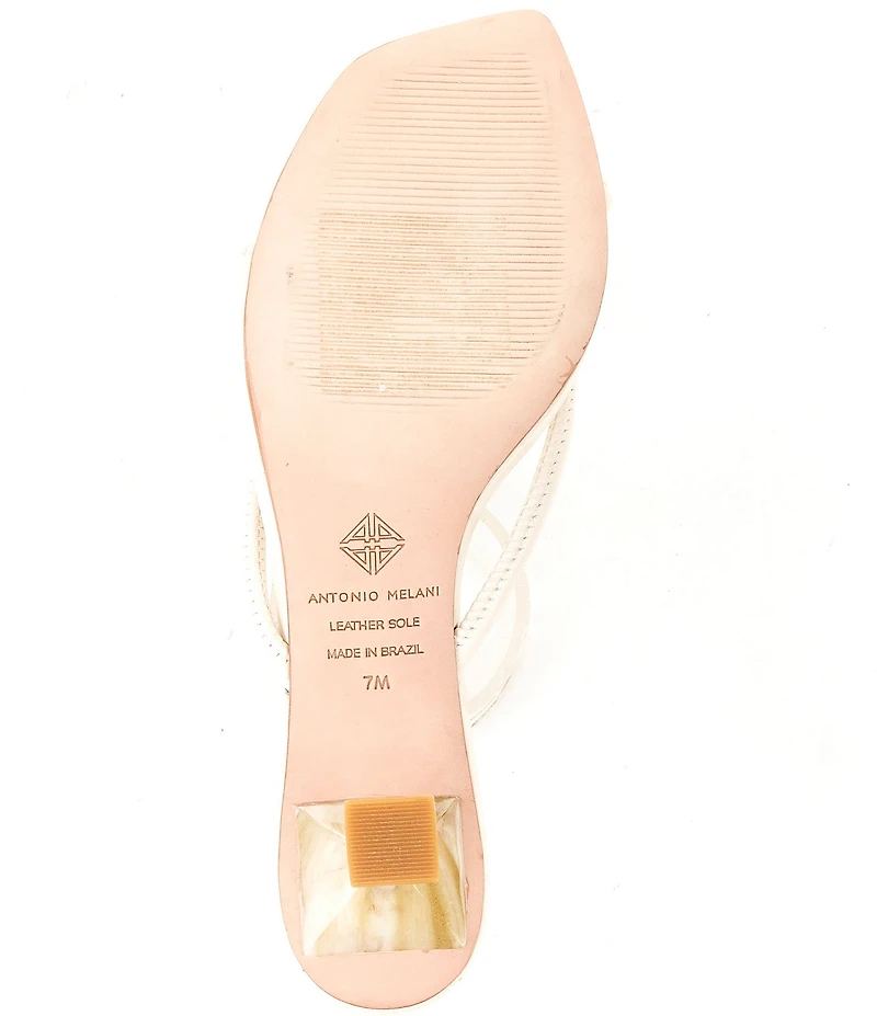 Antonio Melani Remy Leather Croco Embossed Knotted Dress Slide Sandals