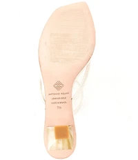 Antonio Melani Remy Leather Croco Embossed Knotted Dress Slide Sandals