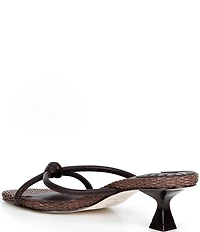 Antonio Melani Remy Leather Knotted Raffia Kitten Heel Dress Slide Sandals