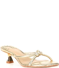 Antonio Melani Remy Leather Knotted Dress Slide Sandals