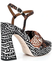 Antonio Melani Renata Abstract Print Platform Knot Dress Sandals